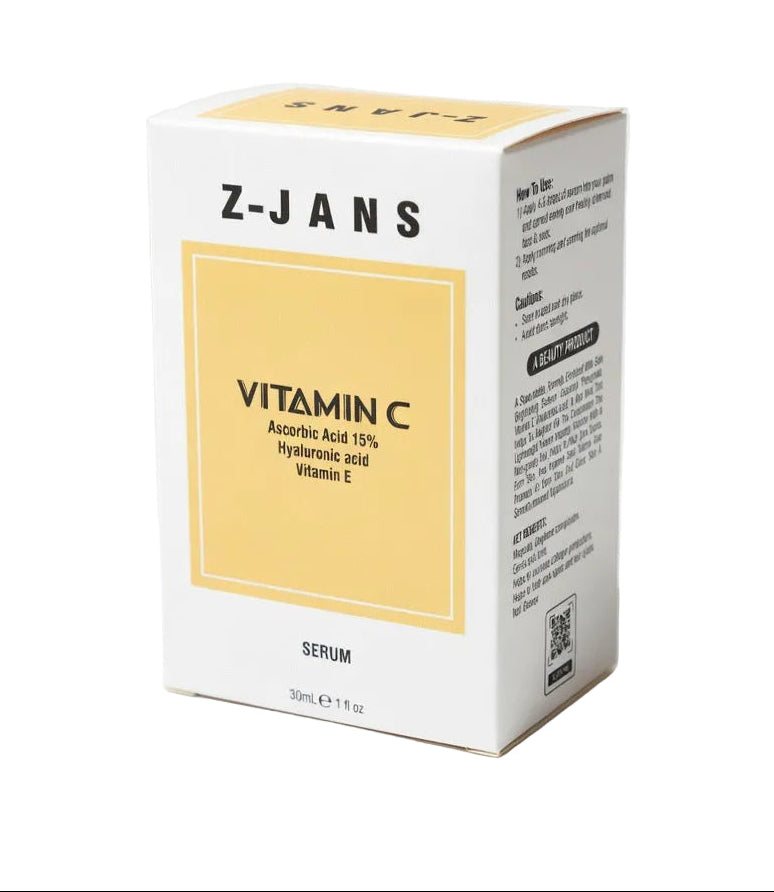 Z-JANS Vitamin C skincare serum box on a white background